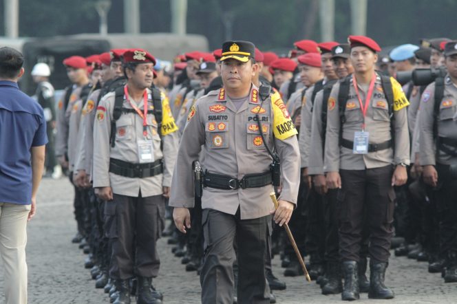 
 Polres Metro Jakarta Pusat Gelar Apel Pasukan Pengamanan TPS