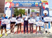 PRAJURIT LANAL BANGKA BELITUNG MERAIH MEDALI PERAK DALAM LOMBA OPEN TOURNAMENT AQUATHLON PIALA PANGLIMA TNI TAHUN 2024