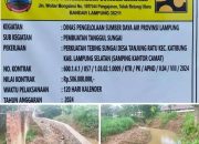 Aparat Penegak Hukum (APH) Sudah semestinya Periksa Dinas Sumber Daya Air Propinsi Lampung, Terkait Pembangunan TPT di Katibung.