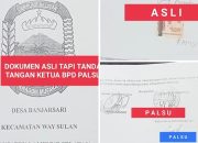 Dugaan Pemalsuan Tanda tangan Ketua Badan Permusyawarahan Desa Banjarsari, Muncul ini sial A  Terlibat, Atas dasar Perintah Siapa Kah.???