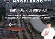 Komunitas Ngopi Broo Hadir di BNPB PGP Menyediakan 2500 Cangkir Ngopi Gratis Untuk Relawan dan Korban Bencana Banjir Bekasi
