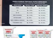 Lapor pak Bupati Lampung Selatan dan Gubernur Lampung Harga Ecerean Pupuk bersubsidi di Kecamatan Merbau Mataram tak sesuai HET.