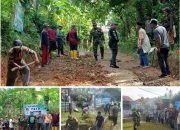 Mislan Irfandi Kepala desa Babatan bersama Serda Suwandi Mengajak Masyarakat budayakan kembali Gotong royong.