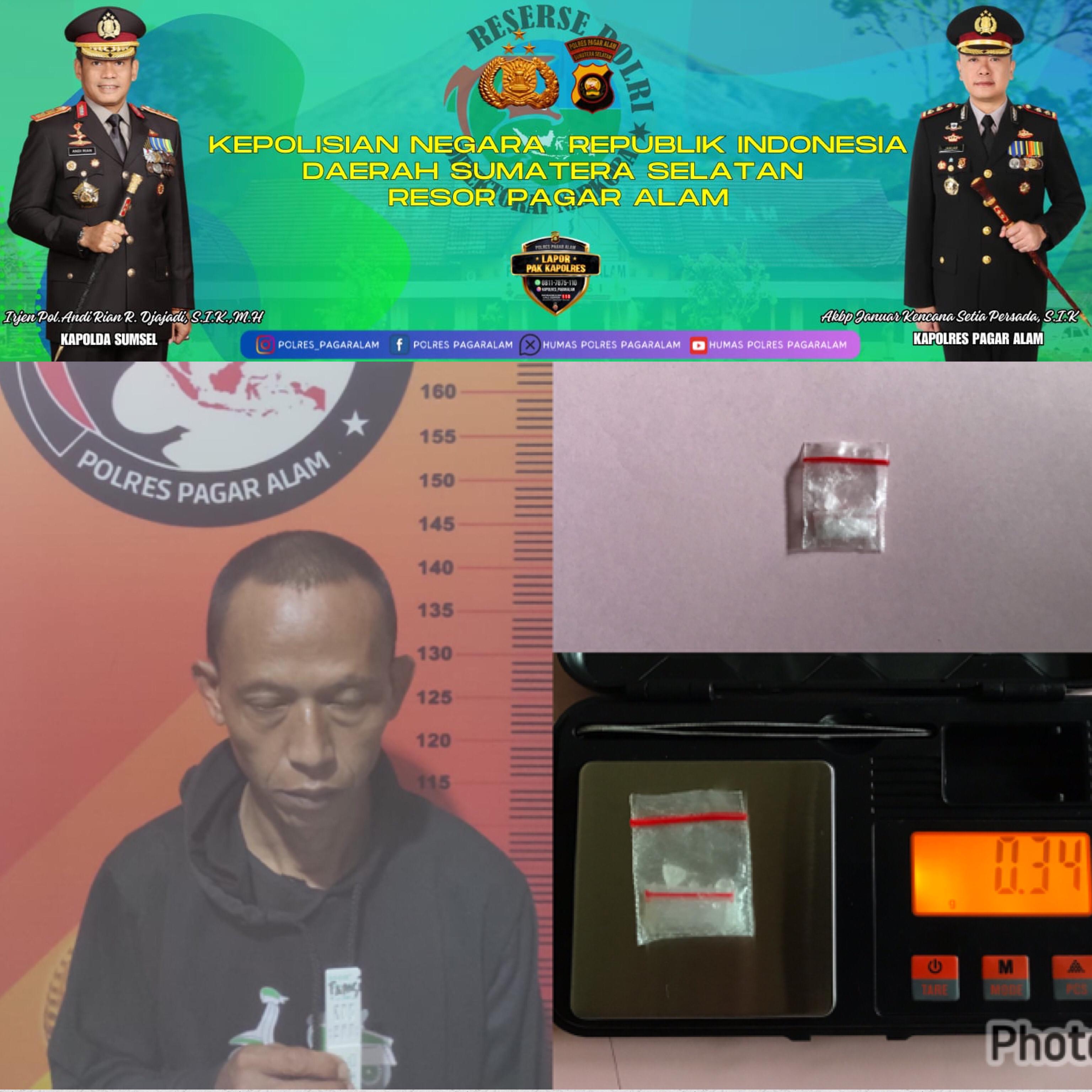 Satres Narkoba Polres Pagar Alam Amankan Kurir Shabu di Area Persawahan