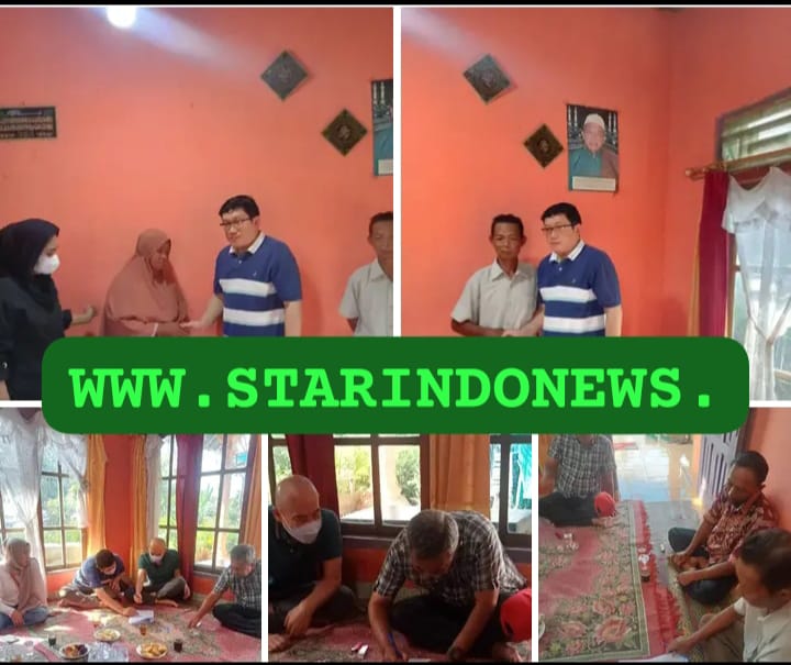 Didampingi Kepala Desa Trans Tanjungan Keluarga Korban Kecelakaan kerja Menerima Silahturahmi Dirut CV.SBN Katibung.