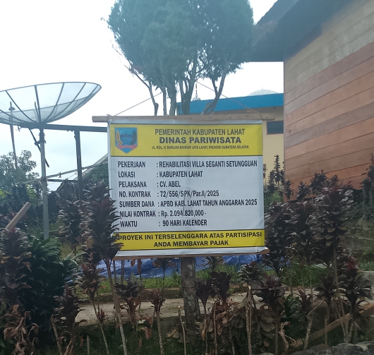 Rehab Villa Seganti Setunguan Kab Lahat di duga di kerjakan Asal Asalan Tidak Sesuai RAB Mark,up Dana