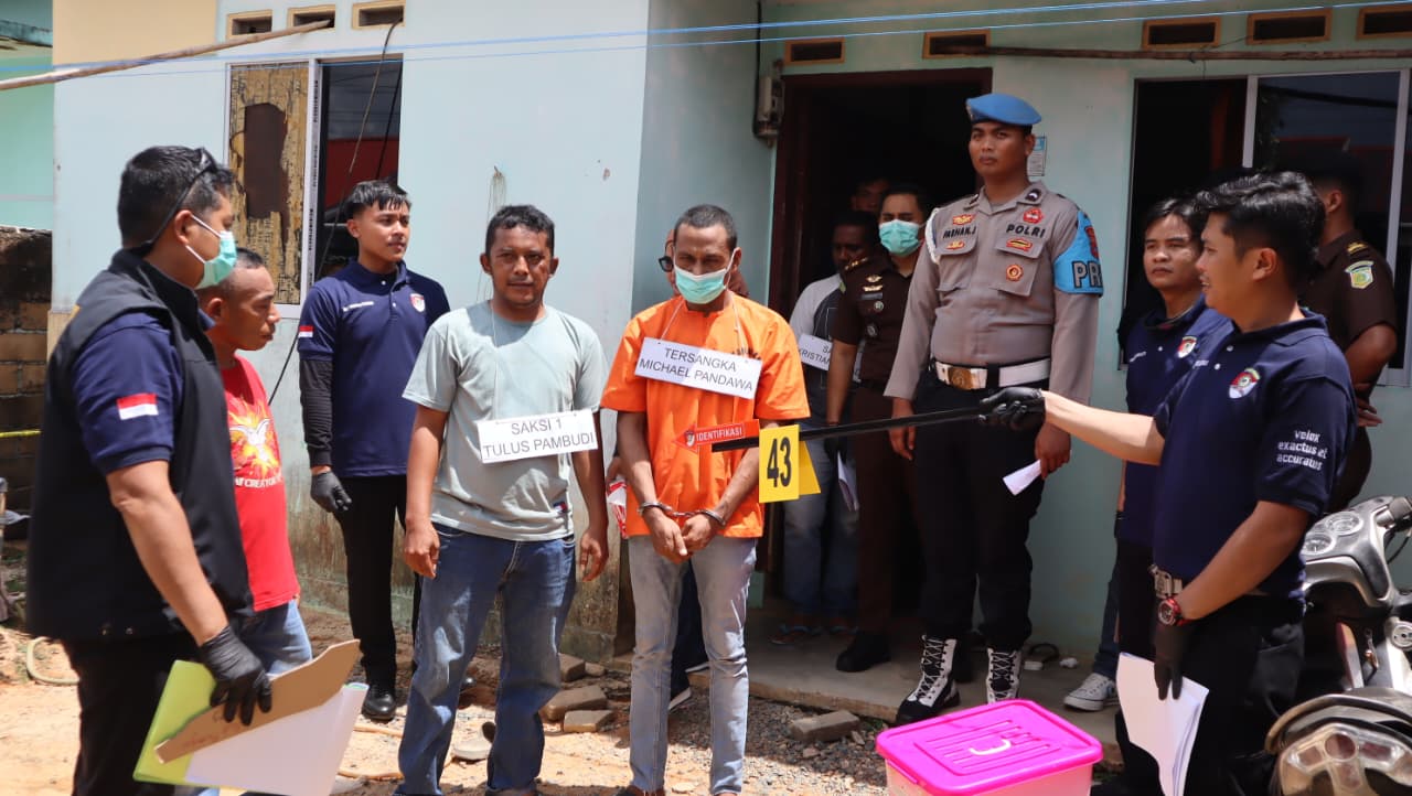 Satreskrim Polres Bintan gelar rekonstruksi kasus pembunuhan