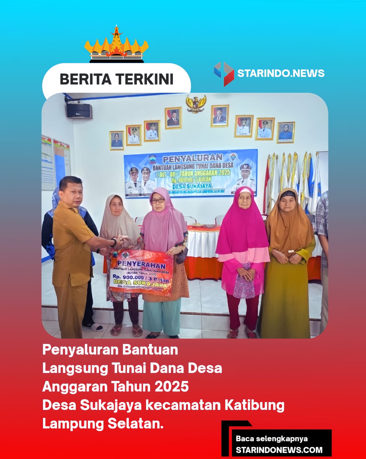 Pemerintah Desa Sukajaya Salurkan Bantuan Langsung Tunai BLT-DD Tahun Anggaran 2025 Tahap Ke Tiga ( 3 ) Juli, Agustus, September