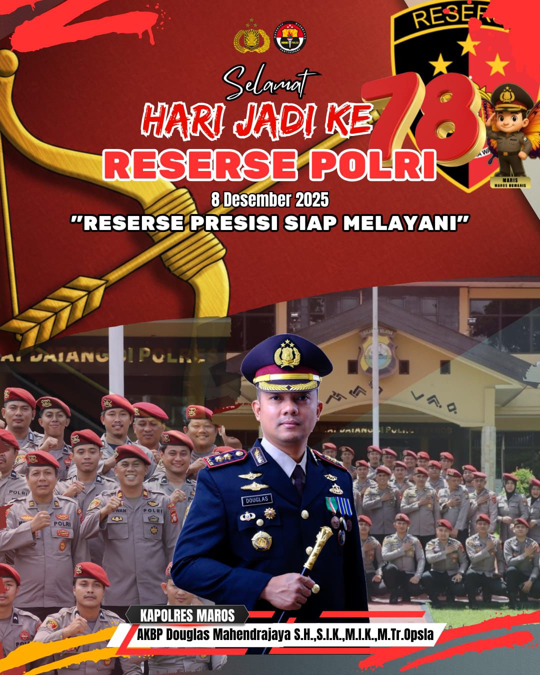 Kapolres Maros Sampaikan Ucapan Selamat HUT Reserse Polri ke-78 Tahun
