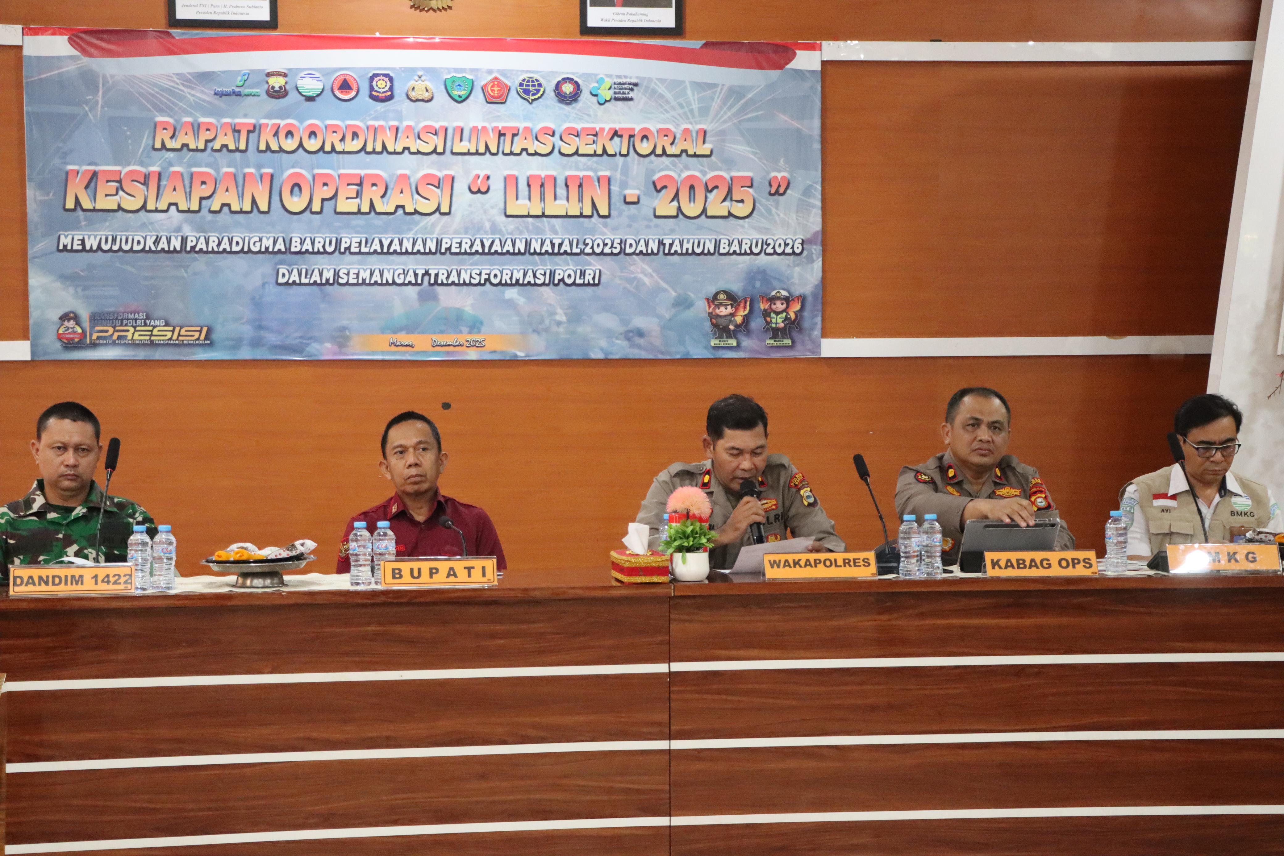 Polres Maros Gelar Rapat Koordinasi Lintas Sektoral Pengamanan Natal dan Tahun Baru 2026