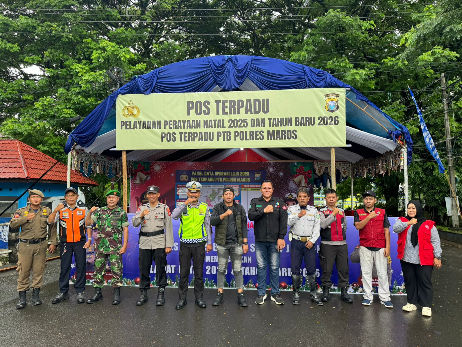 Petugas Gabungan Operasi Lilin Polres Maros Mulai Berjaga di Posko Pengamanan Mulai Hari Ini