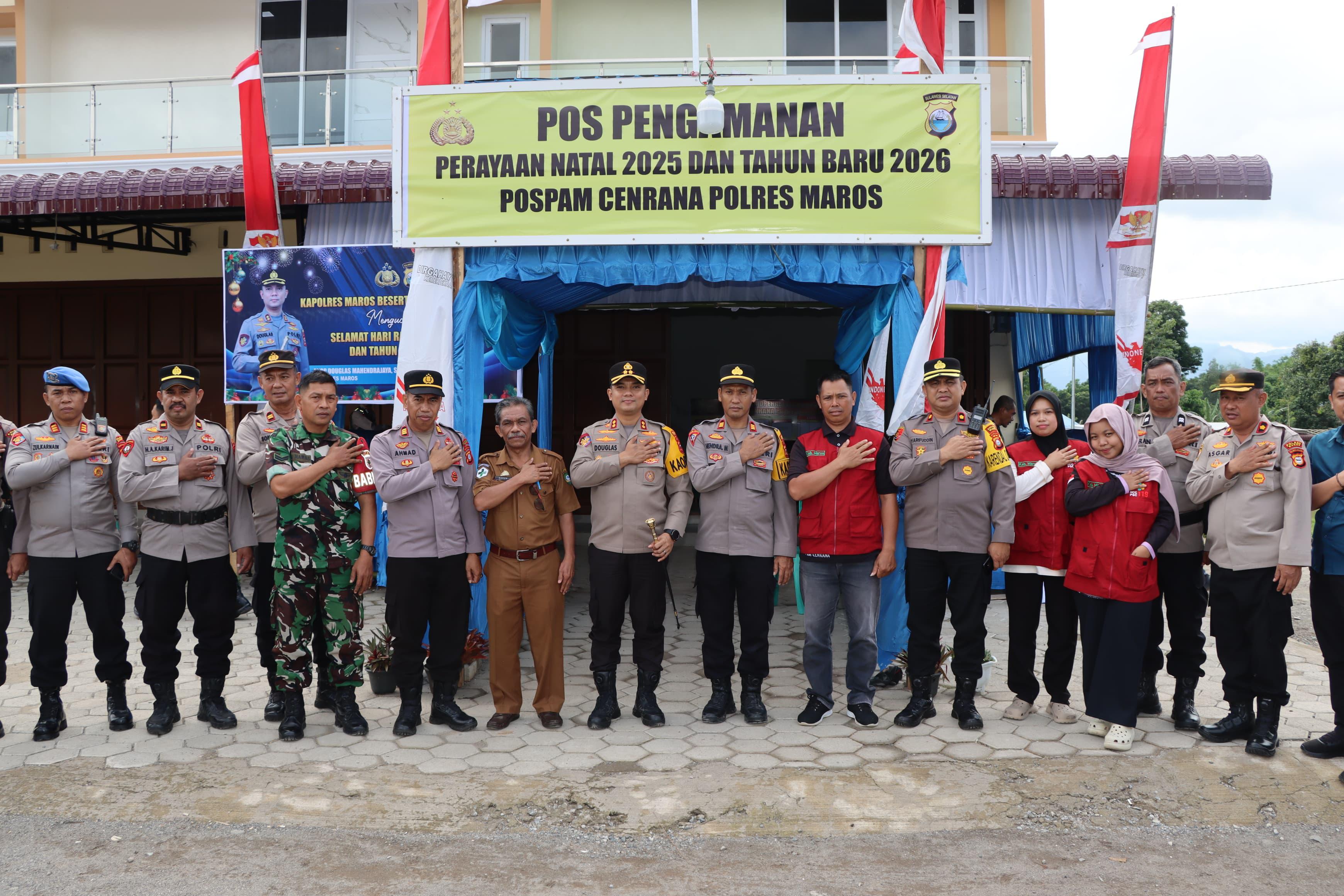 Kapolres maros lakukan peninjauan pos pengamanan nataru di jalur strategis maros – bone