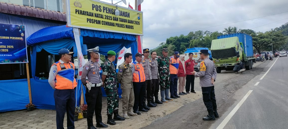 Antisipasi Arus Mudik Nataru, Personel Gabungan Siaga di Jalur Poros Maros-Bone