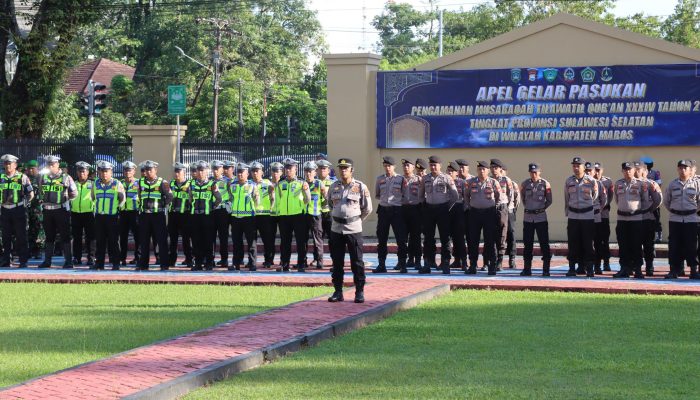Polres Maros Turunkan Ratusan Personel Amankan MTQ Tingkat Provinsi Sulsel 2026