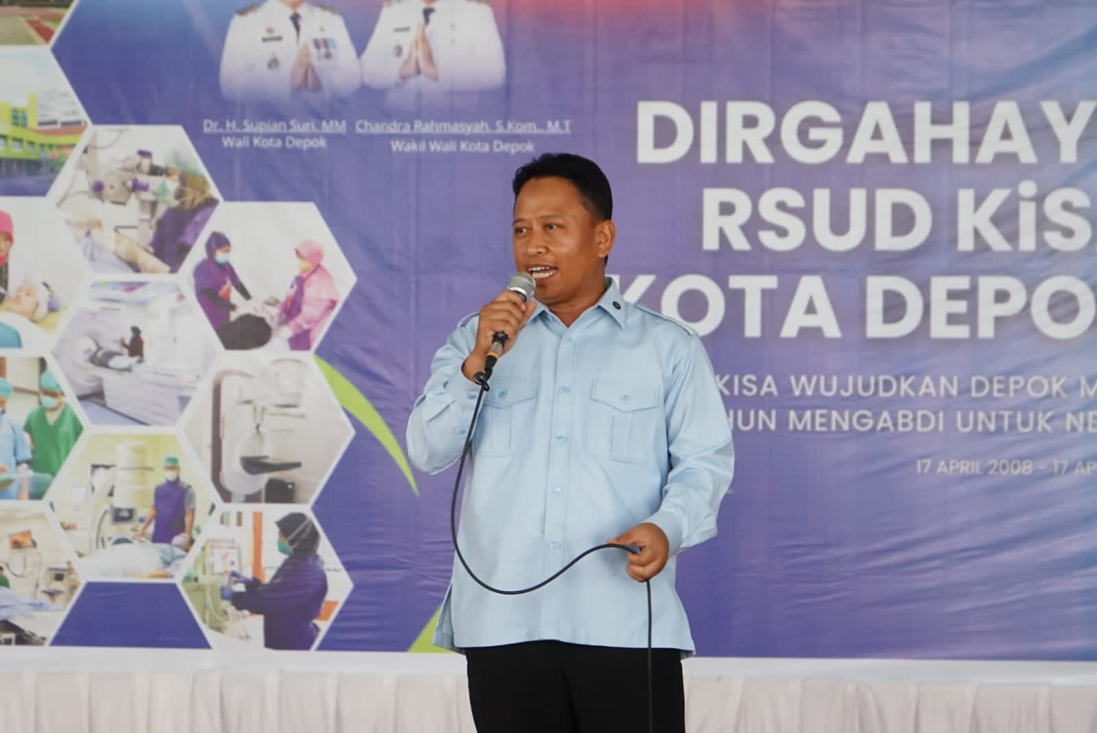 Walikota Depok, Supian Suri, pada saat sambutan di RSUD KISA (Foto: Yudi Bahtiar/Starindonews.com)