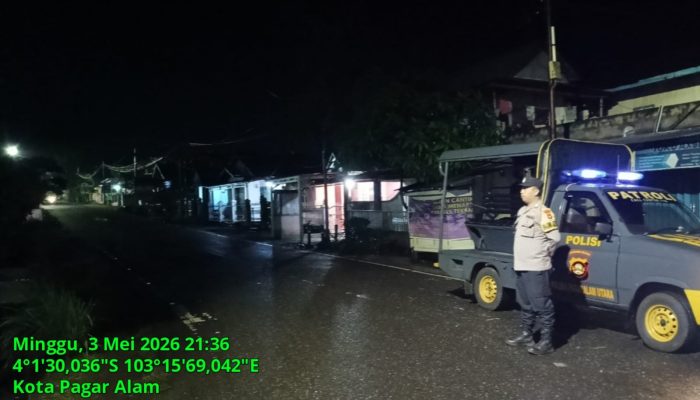Cegah Kejahatan 3C dan Balap Liar Patroli 801 Polsek Pagar Alam Utara Hadir Di Lokasi Rawan