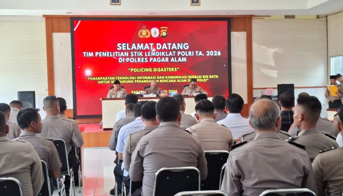 STIK Lemdiklat Polri Teliti “Policing Disasters” di Polres Pagar Alam, Dorong Pemanfaatan Big Data untuk Penanganan Bencana